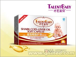 才艺宝贝鲨鱼鳕鱼肝油软胶囊 